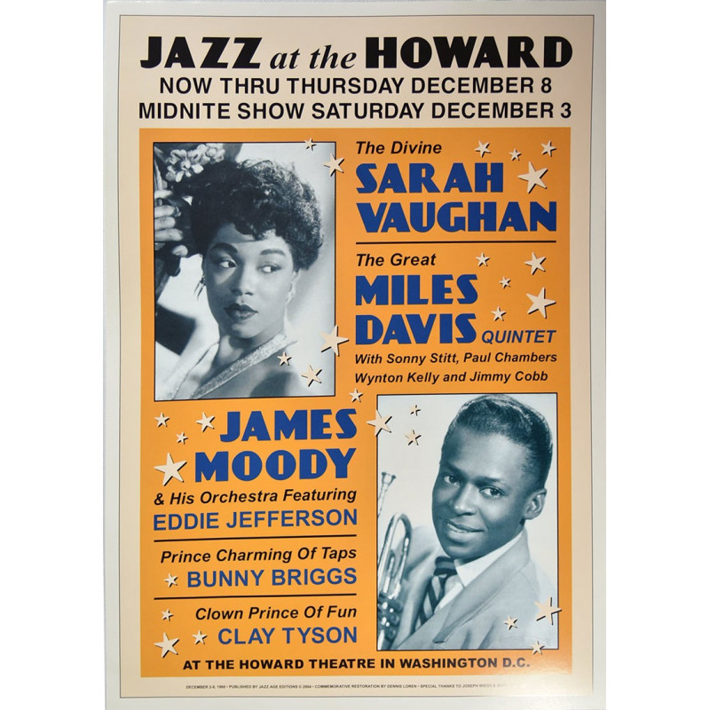 Koncertní plakát Sarah Vaughan+Miles Davis, Washington DC, 1960