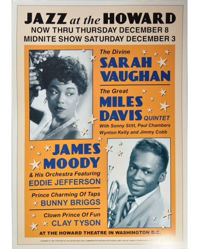 Koncertné plagát Sarah Vaughan + Miles Davis, Washington DC, 1960