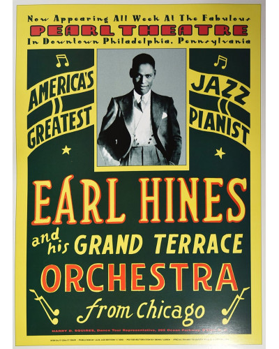 Koncertné plagát Earl Hines, Pearl Theatre, Philadelphia, 1929