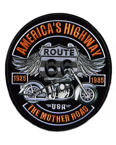 Moto nášivka Americas Highway Route 66 XXL na chrbát 25 cm x 23 cm