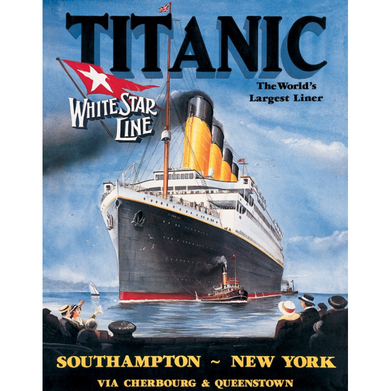Plechová ceduľa Titanic White Star 32 cm x 40 cm