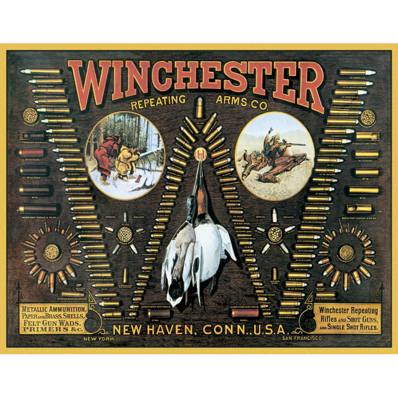 Plechová ceduľa Winchester Bullet Board 32 cm x 40 cm