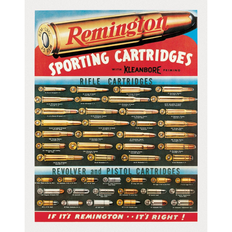 Plechová ceduľa Remington Cartridges 32 cm x 40 cm