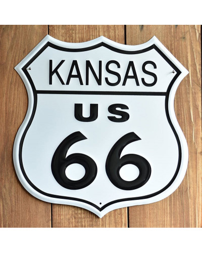 Plechová ceduľa Route 66 Kansas Shield 30cm x 30cm p