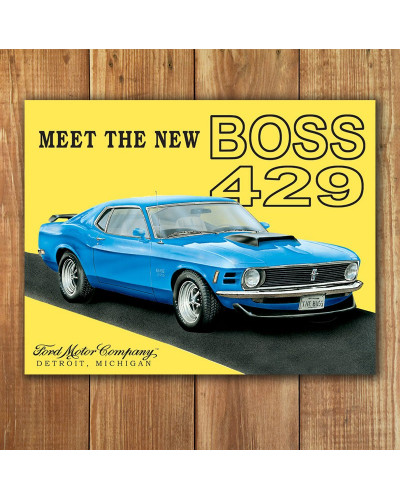 Plechová ceduľa Ford Mustang Boss 40 cm x 32 cm p