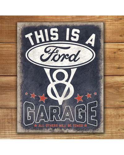 Plechová ceduľa V8 Ford Garage 32cm x 40 cm p