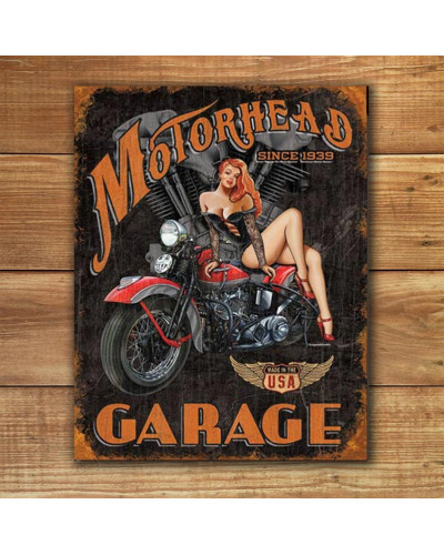 Plechová ceduľa Legends - Motorhead Garage 40 cm x 32 cm w