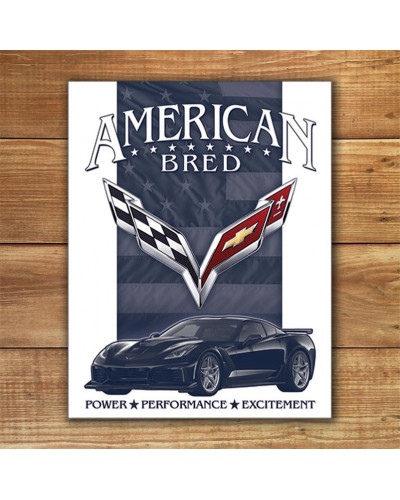 Plechová ceduľa Corvette - American Bred 40 cm x 32 cm w