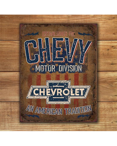 Plechová ceduľa Chevy - American Tradition 40 cm x 32 cm w