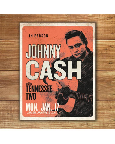 Plechová ceduľa Johnny Cash and his Tennessee Two 32cm x 40cm w