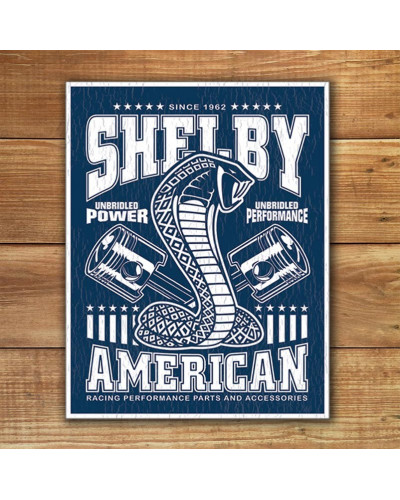 Plechová ceduľa Shelby - Unbridled 40 cm x 32 cm w
