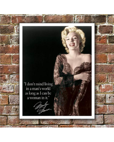 Plechová ceduľa Marilyn - Mans world 40 cm x 32 cm w