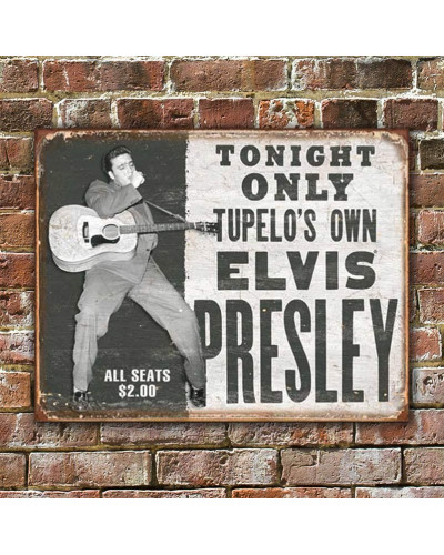 Plechová ceduľa Elvis - Tupelos Own 40 cm x 32 cm w