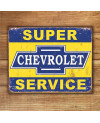 Plechová cedule Super Chevy Service 40 cm x 32 cm w