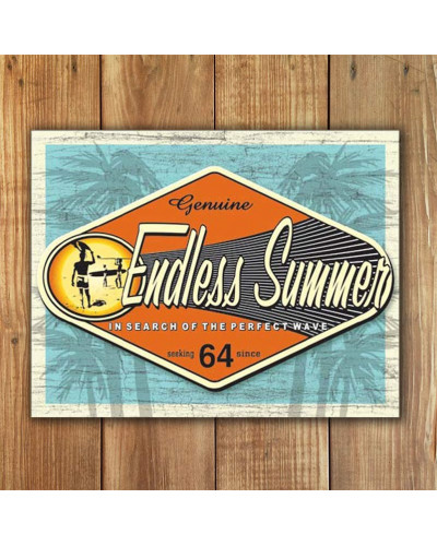 Plechová ceduľa Endless Summer - Genuine 40 cm x 32 cm w