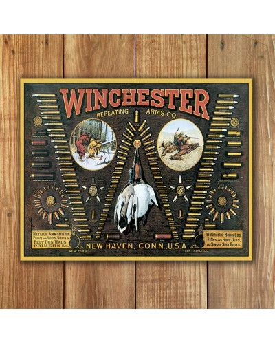 Plechová ceduľa Winchester Bullet Board 32 cm x 40 cm w