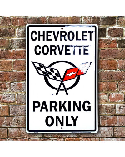 Plechová ceduľa Chevrolet Corvette Parking 30cm x 45 cm w