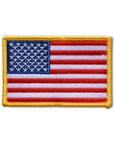 Moto nášivka US flag yellow border 5 cm x 8 cm