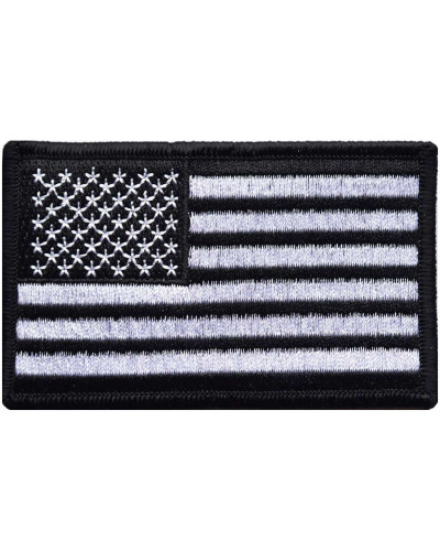 Moto nášivka US flag black white 5cm x 7cm