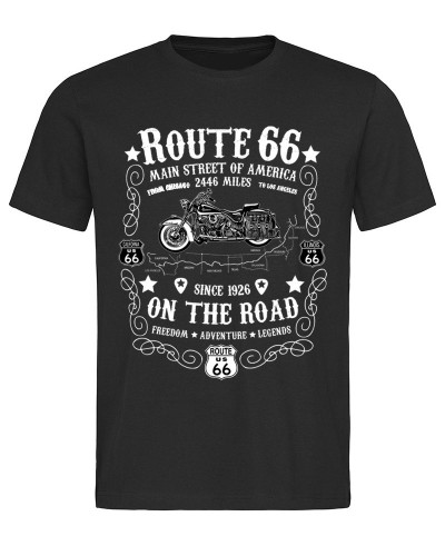 Pánske tričko Route 66 On The Road čierne