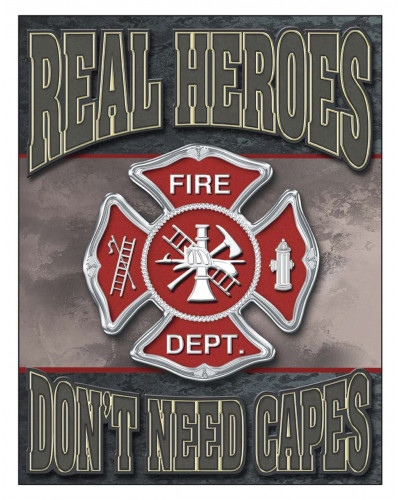 Plechová cedule Real Heroes - Firemen 40 cm x 32 cm