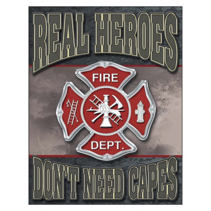 Plechová ceduľa Real Heroes - Firemen 40 cm x 32 cm