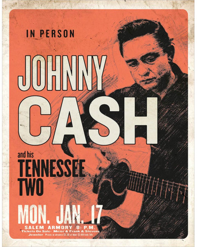 Plechová ceduľa Johnny Cash and his Tennessee Two 32cm x 40cm x