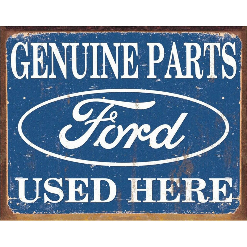 Plechová ceduľa Ford Parts Used Here 40 cm x 32 cm