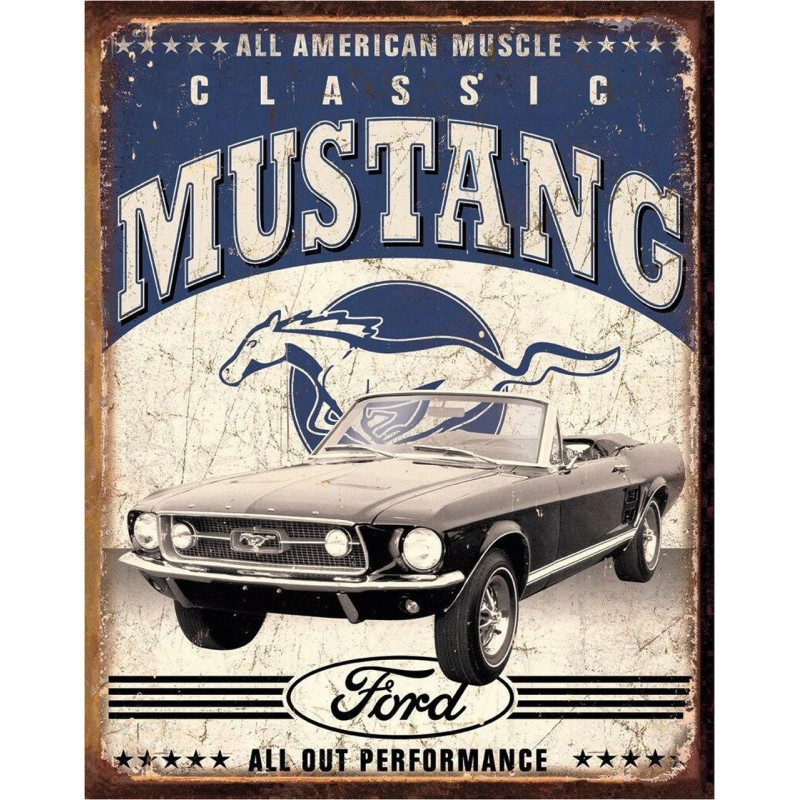 Plechová ceduľa Classic Ford Mustang 40 cm x 32 cm