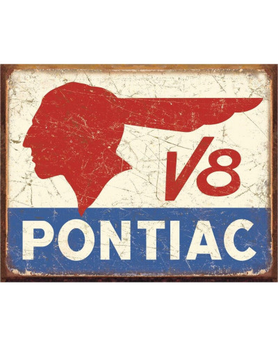 Plechová ceduľa Pontiac V8 40 cm x 32 cm