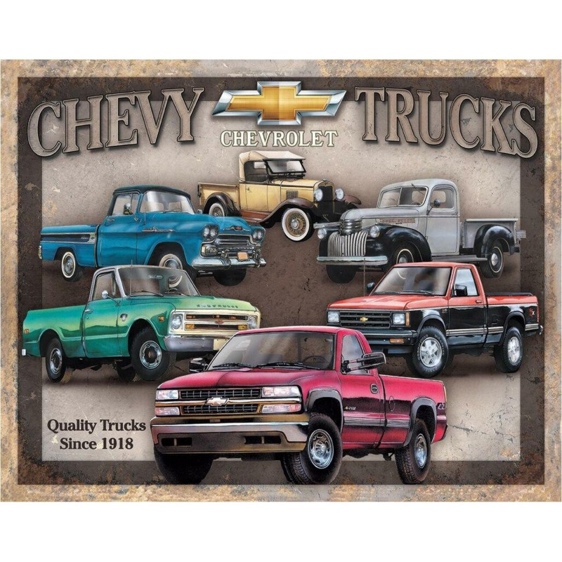 Plechová ceduľa Chevy Trucks Tribute 40 cm x 32 cm