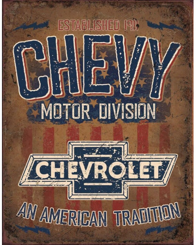 Plechová ceduľa Chevy - American Tradition 40 cm x 32 cm x