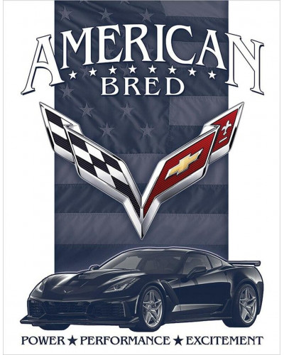 Plechová ceduľa Corvette - American Bred 40 cm x 32 cm