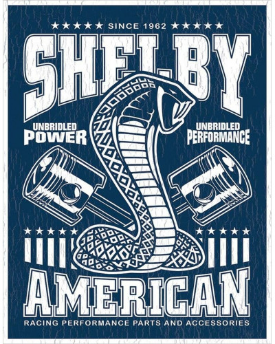Plechová ceduľa Shelby - Unbridled 40 cm x 32 cm