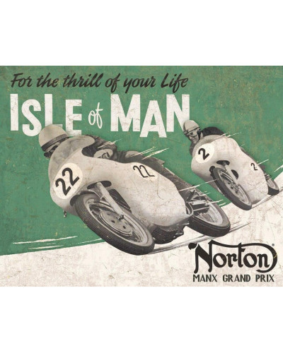 Plechová ceduľa Norton - Isle of Man 40 cm x 32 cm