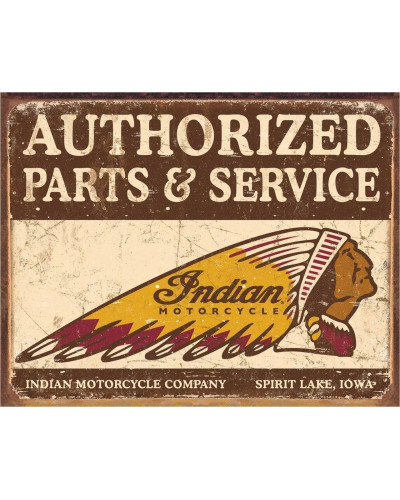 Plechová ceduľa Authorized Indian Parts and Service 40 cm x 32 cm