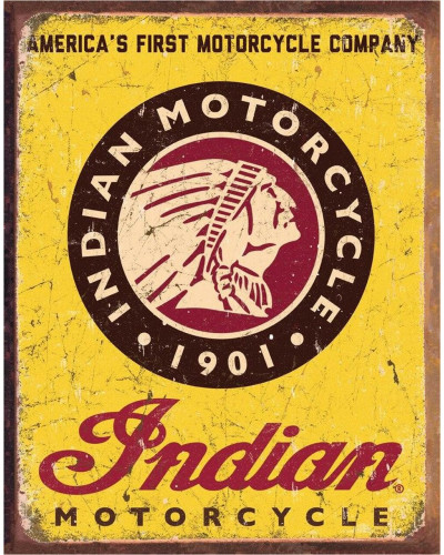 Plechová ceduľa Indian Motorcycles Since 1901 40 cm x 32 cm