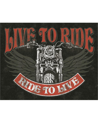 Plechová ceduľa Live to Ride - Bike 32 cm x 40 cm