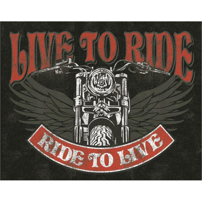 Plechová ceduľa Live to Ride - Bike 32 cm x 40 cm
