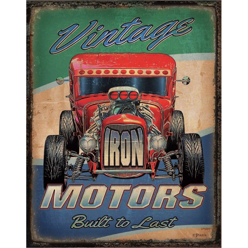 Plechová ceduľa Vintage Motors 40 cm x 32 cm