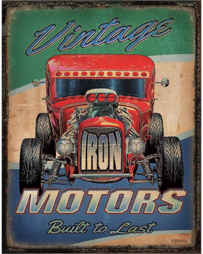 Plechová ceduľa Vintage Motors 40 cm x 32 cm