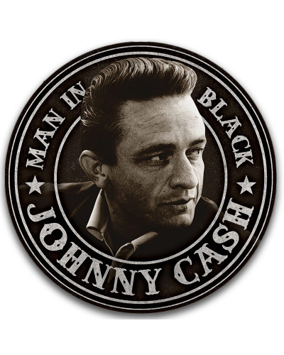 Plechová ceduľa Johnny Cash - Man in Black round 30cm