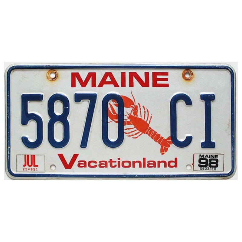 Americká ŠPZ Maine Lobster Vacationland