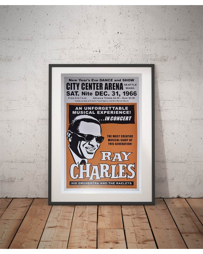 Zarámovaný plagát Ray Charles, Seattle 1966