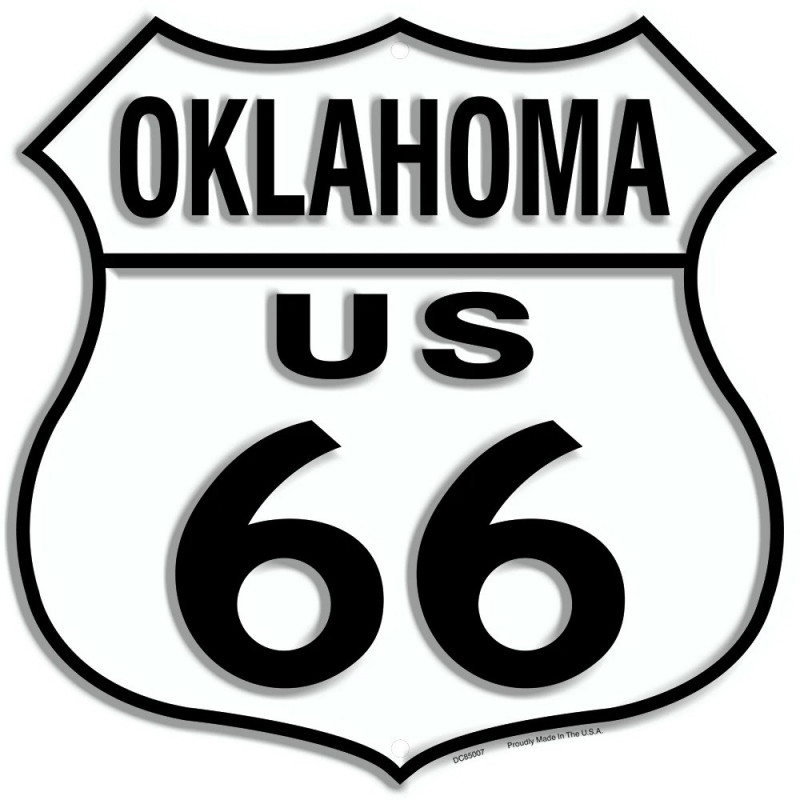 Plechová cedule Route 66 Oklahoma Shield 30cm x 30cm