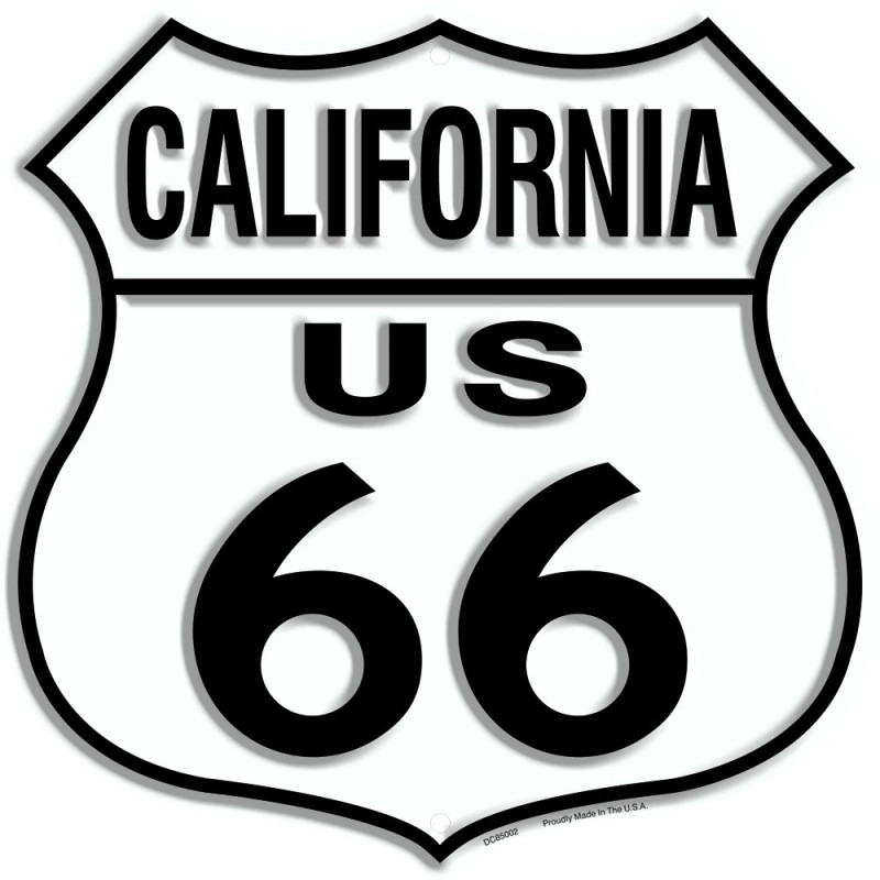 Plechová ceduľa Route 66 California Shield 30cm x 30 cm n