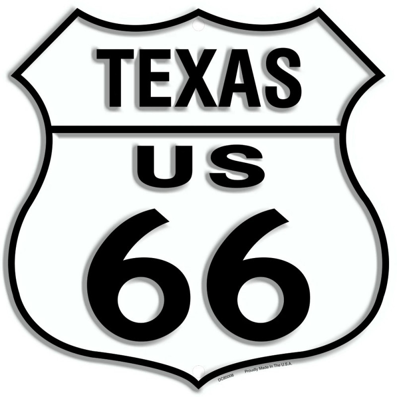 Plechová ceduľa Route 66 Texas Shield 30cm x 30 cm n