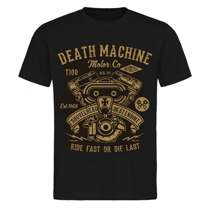 Pánske tričko Death Machine Shovelhead čierne