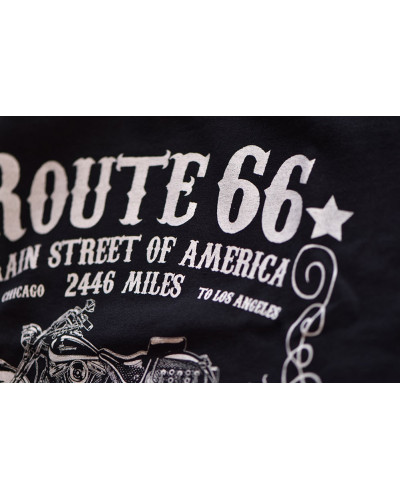 Pánske tričko Route 66 On The Road čierne detail 1