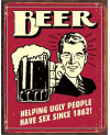 Plechová cedule Beer - Ugly People 40 cm x 32 cm